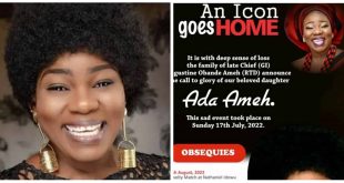 Actress Ada Ameh's Obituary Posters Emerge