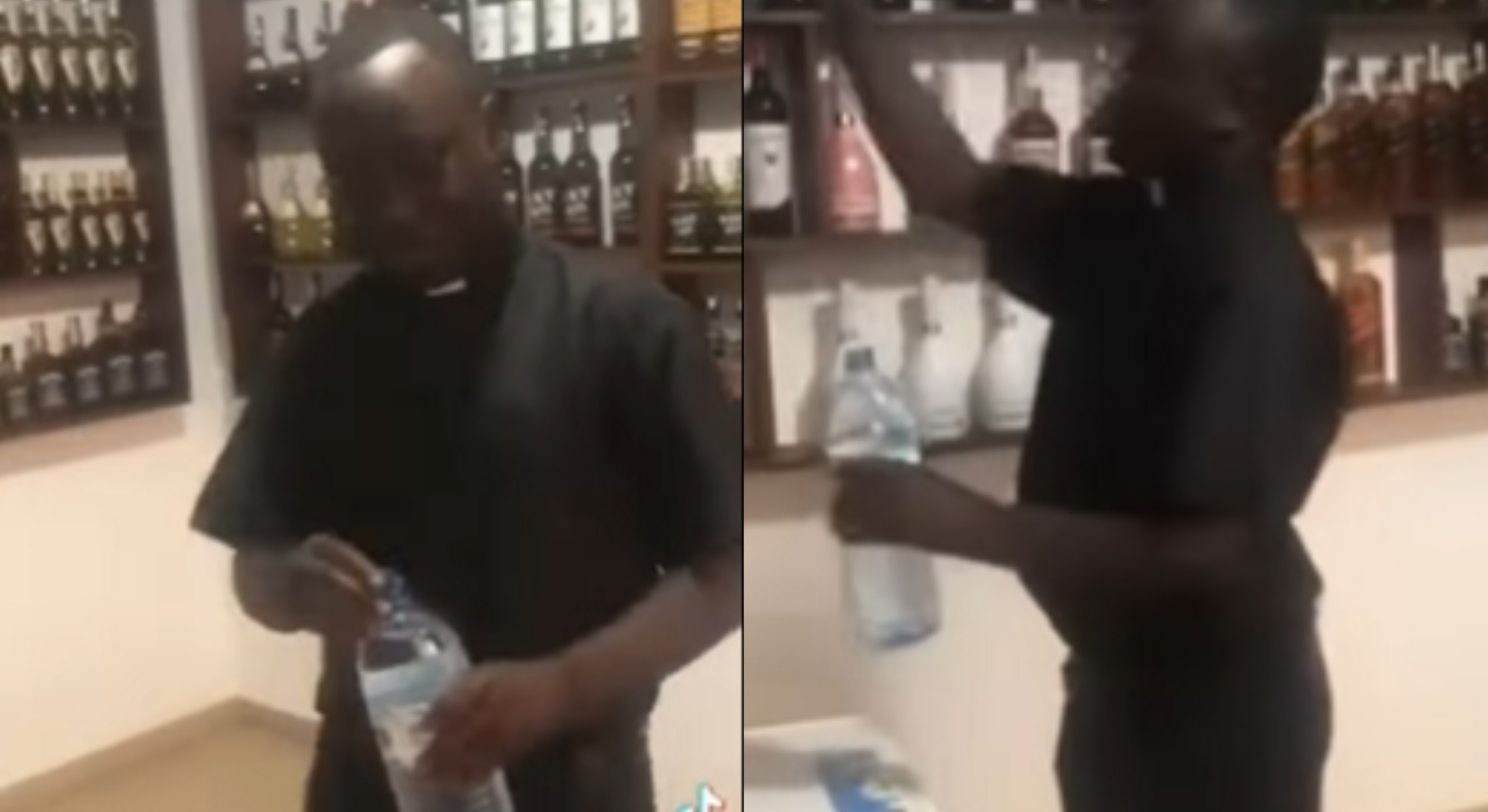 Celebrities React As Reverend Father Sprinkles Holy Water On Liquor