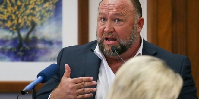 Court orders InfoWars Conspiracy theorist Alex Jones to pay $45.2 million to parents of a 6-year-old boy killed in the 2012 Sandy Hook massacre