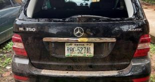 Police recover Mercedes Benz suspected to have been snatched by armed robbers and used for an operation in Anambra