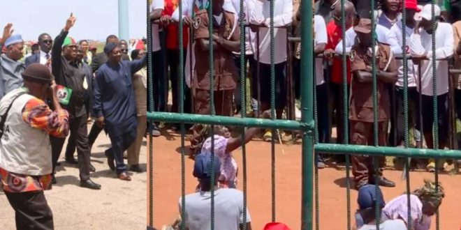 2023: Elderly Woman Falls On Her Knees To Pray For Peter Obi In Jos Rally