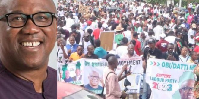 2023: Peter Obi’s Supporters Stage Massive One Million-Man March In Abuja