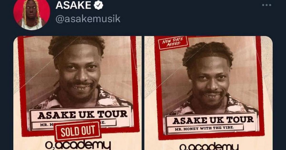 Asake sells out second London O2 show in minutes, drops date for third show