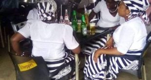 'Church' women spotted relaxing with beer at drinking joint in Benue