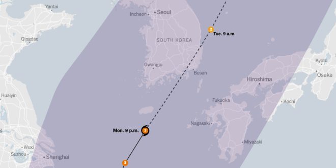 Map: Tracking Typhoon Hinnamnor