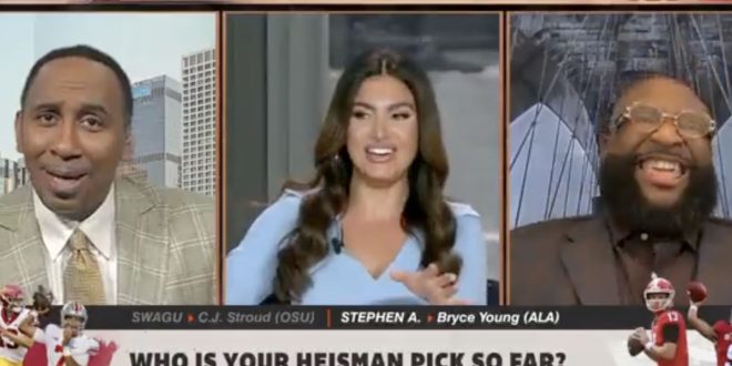 Stephen A. Smith Fails to Pronounce Longtime Coworker Molly Qerim's Last Name Correctly on 'First Take'