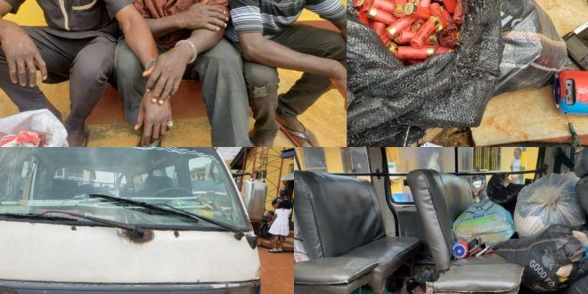 Three men arrested in Lagos as police intercept two vehicles loaded with cache of live catridges