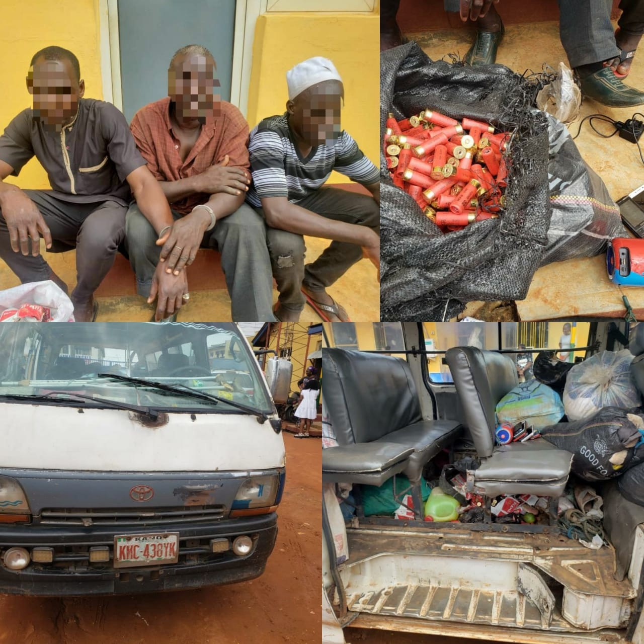 Three men arrested in Lagos as police intercept two vehicles loaded with cache of live catridges