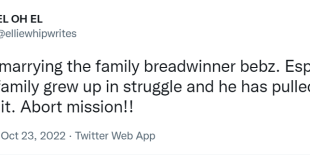 Avoid marrying the breadwinner in any family ? Twitter user tells women