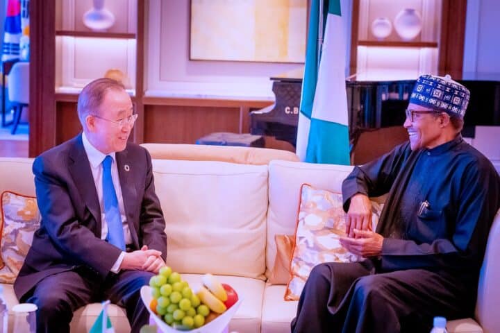 Buhari Meets Former UN Secretary-General, Ban Ki-Moon (Photos)
