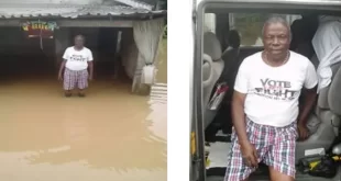 Ex-Navy Commander, Bayelsa Traditional Ruler Sleeps In Car As Flood Wrecks Palace