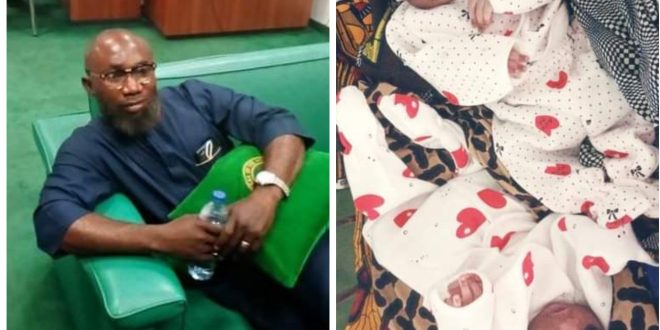 "God has blessed my faith and patience with twins" - Nigerian man celebrates as he becomes a father after 18 years of marriage