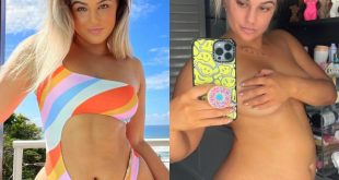 Influencer strips to expose bloated tummy in body positive post as she encourages women that it