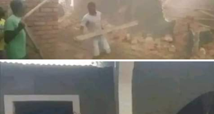 Man demolishes houses he built for his wife and her mother after she dumped him for another man (video)