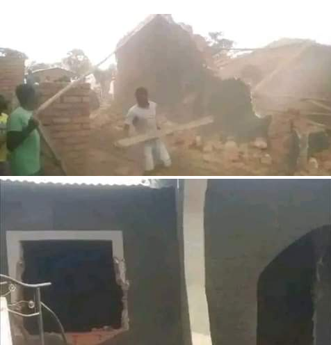 Man demolishes houses he built for his wife and her mother after she dumped him for another man (video)