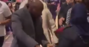 Moment security stopped Davido and Chioma from receiving flowers from female fan on the streets of London (video)