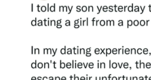 Most girls from poor background do not believe in love. They just want to escape their unfortunate conditions - Nigerian dad tells his son