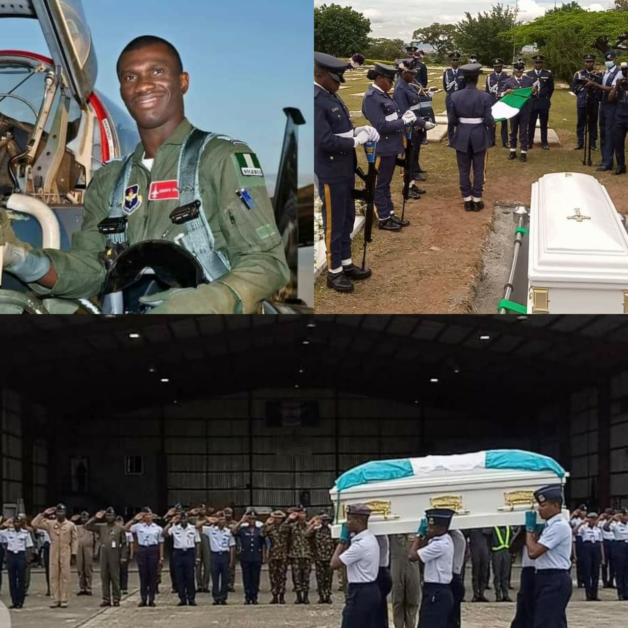 Nigeria Air Force who died in the crashed NAF Alpha-jet that crashed in Borno state laid to rest (photos)
