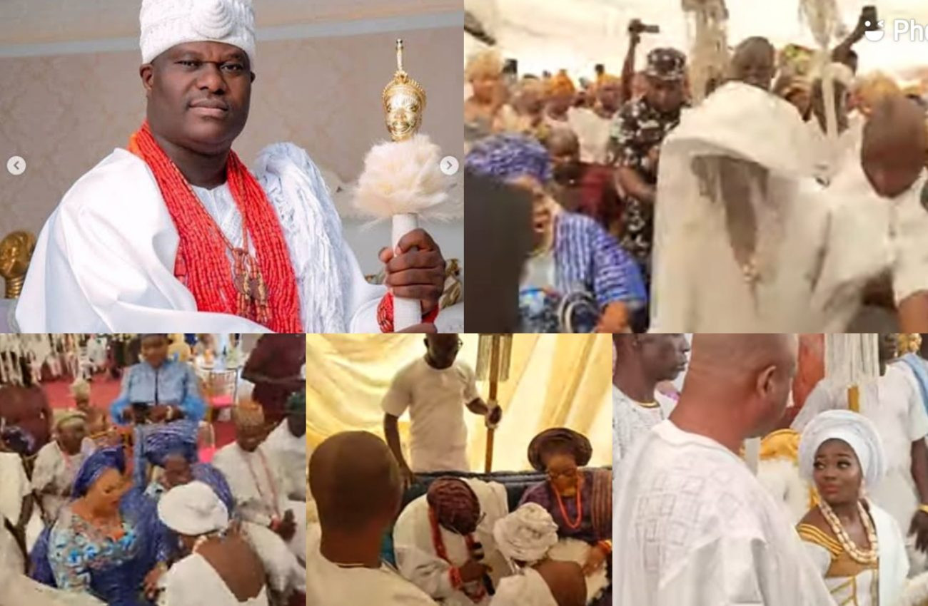Ooni of Ife, Oba Adeyeye Enitan Ogunwusi marries his fourth wife Princess Ashley Adegoke (video)