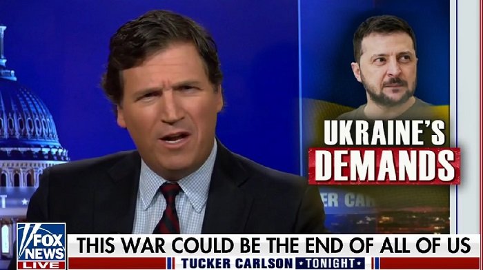 Tucker Carlson Shreds Ukraine's Zelensky For 'Shaking Down' Congress For More Money: 'Go Away, Troll'