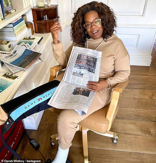 "When I came home the first time, I literally could not lift my leg" - Oprah Winfrey reveals she had double knee surgery last year