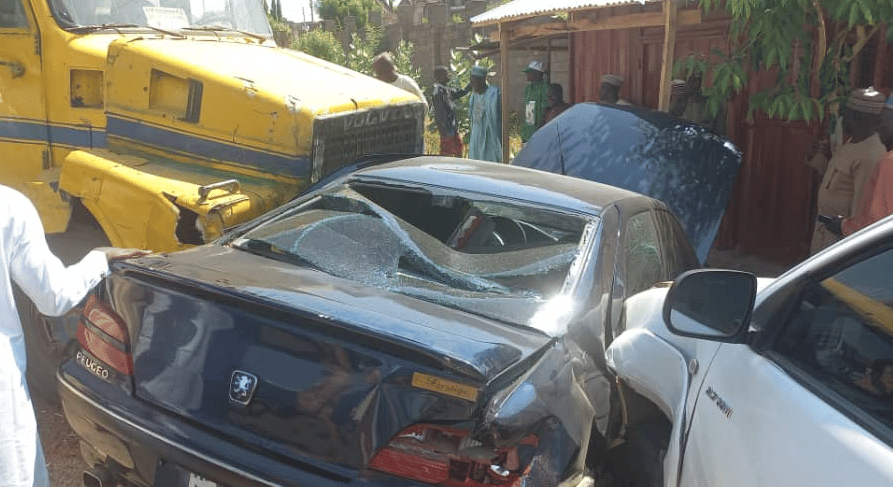 Breaking: Fintiri Escapes Unhurt As Truck Crushes Vehicles In His Convoy