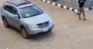 ?Businesswoman? races up against her client?s car at a lodging facility to stop him from leaving without paying her (video)