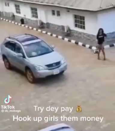 ?Businesswoman? races up against her client?s car at a lodging facility to stop him from leaving without paying her (video)