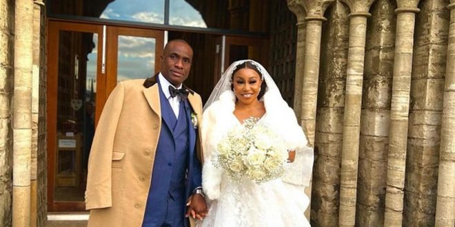 Check out how Rita Dominic and her husband looked at their white wedding