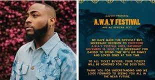 Davido postponed "Are We Africans Yet (A.W.A.Y)" Atlanta festival until November 2023