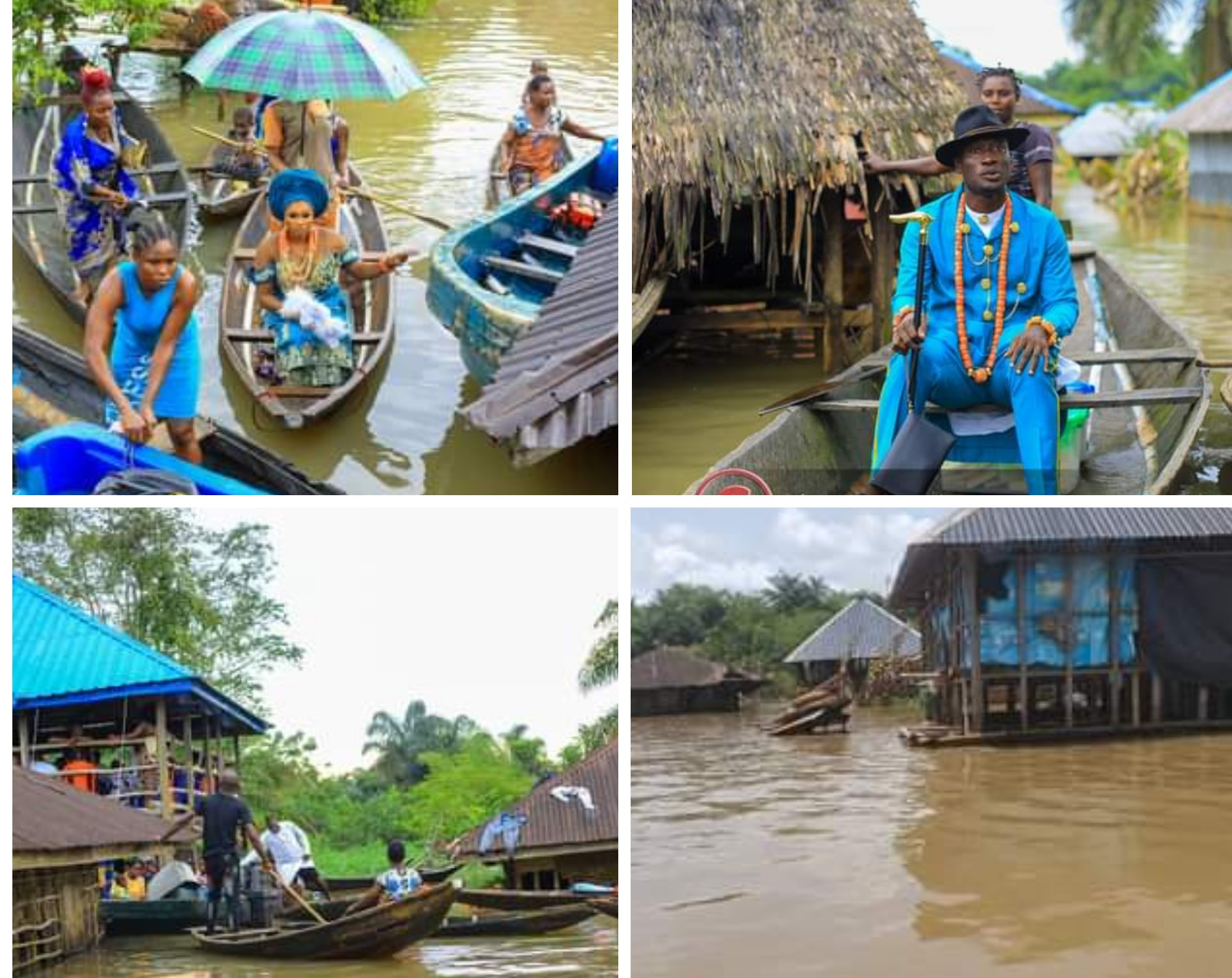 Delta couple performs their traditional marriage rites amidst flooding