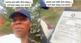 Do it if it is easy - Lady celebrates as she graduates with a 3rd class from UNIZIK (video)