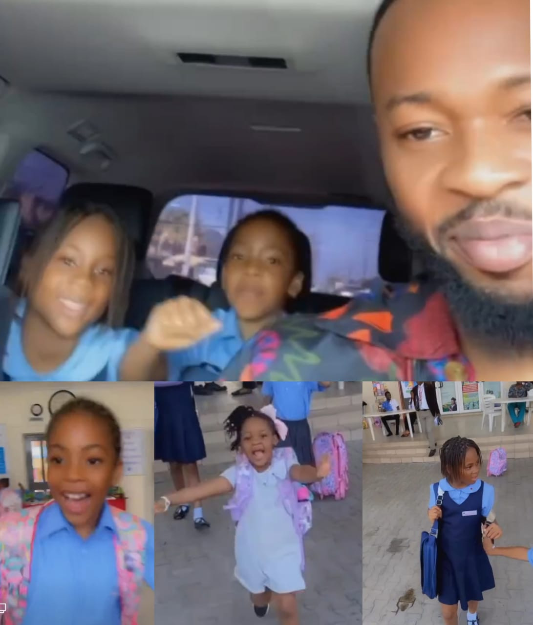 Lovely video of singer Flavour and his daughters