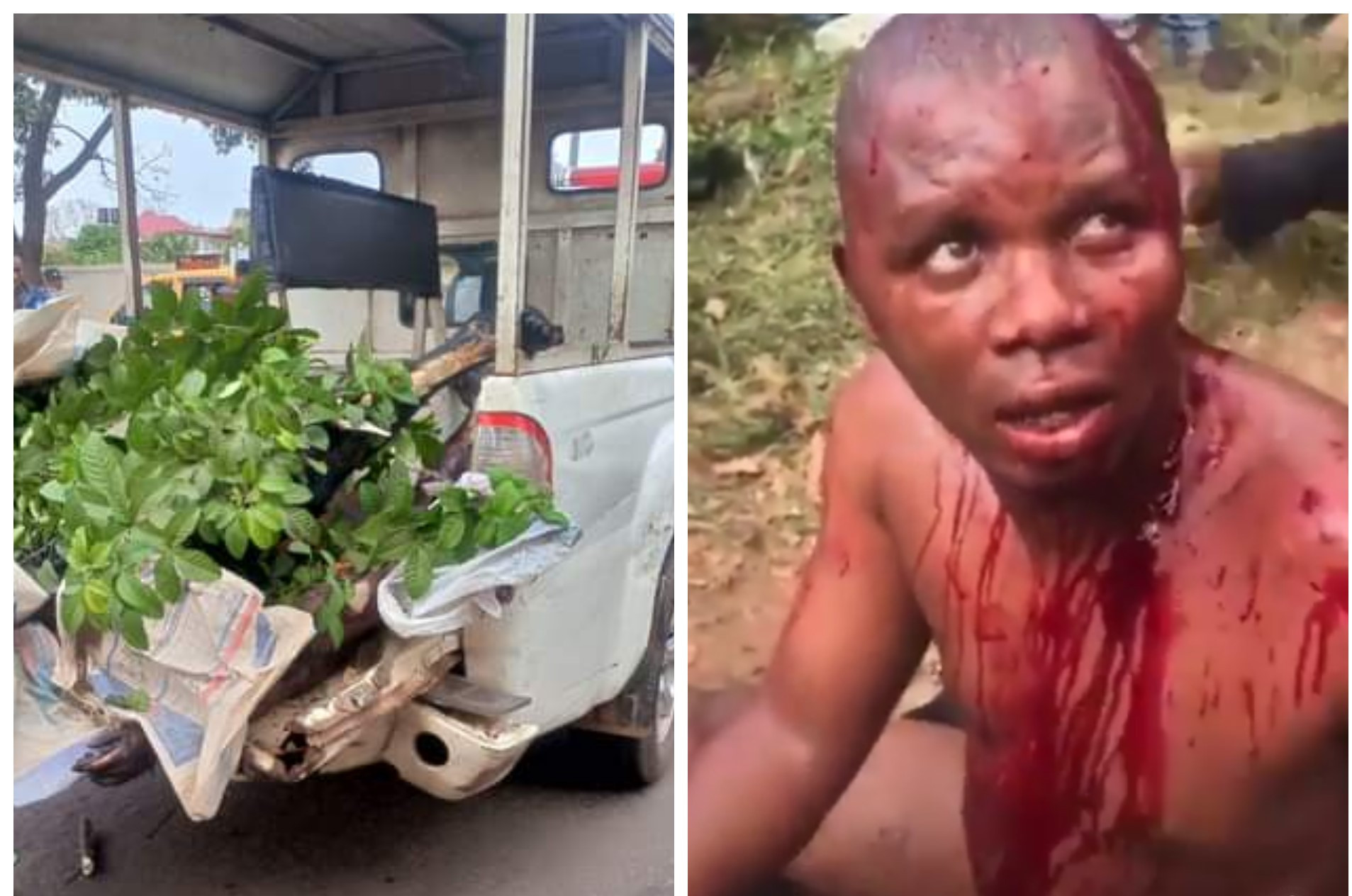 Mob brutalises and sets two alleged POS robbers ablaze in Enugu (graphic video)