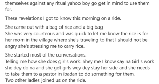 Nigerian driver recounts his experience with a Lekki runs girl who told him they