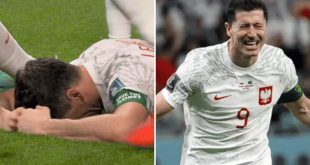 Lewandowski dropped tears after his first world cup goal