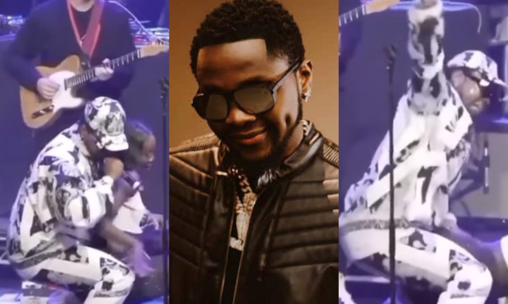 Reactions As Kizz Daniel Practices ‘Sexual Styles’ On Curvy Fan On Stage