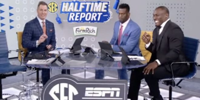 SEC Network Halftime Show Gets Awkward After Peter Burns Makes Joke About Benjamin Watson's Wife