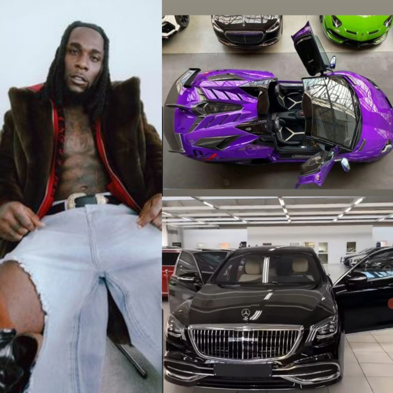 Singer BurnaBoy shows off his new toys, a Lamborghini Aventador SVJ worth $1m and a Maybach (photos/video)
