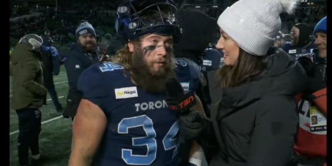 Toronto's AJ Ouellette Drops Multiple F-Bombs During Live Interview After Winning Grey Cup