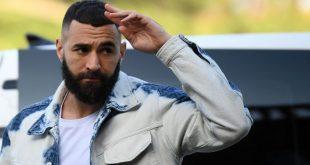 Karim Benzema arrives at a France get-together ahead of the World Cup in Qatar.