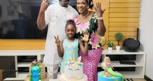Actress Mercy Johnson-Okojie and husband celebrate their daughter, Angel, as she turns 7 (photos)