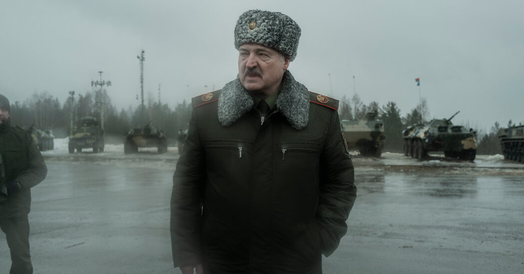 Belarus’s leader tries to play down suggestions that recent military moves were aimed at Ukraine.