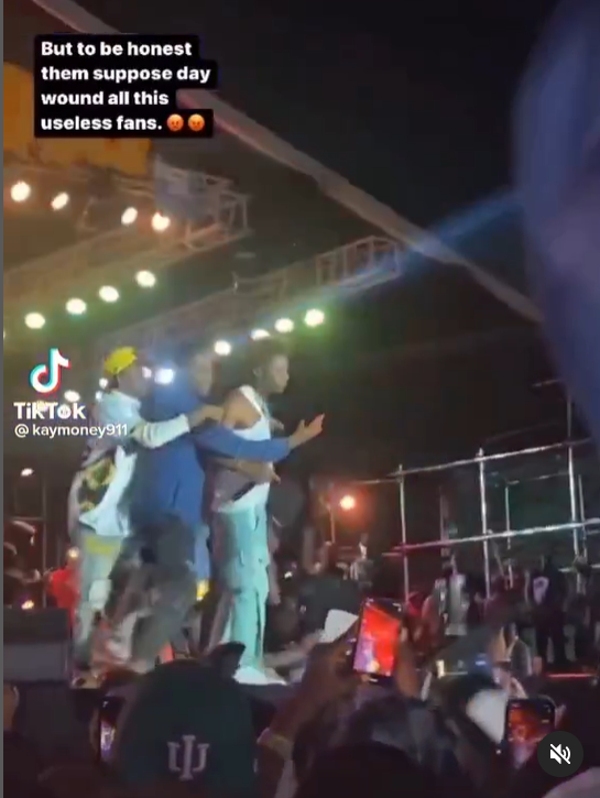 Bella Shmurda falls off stage due to a fan?s excesses (video)