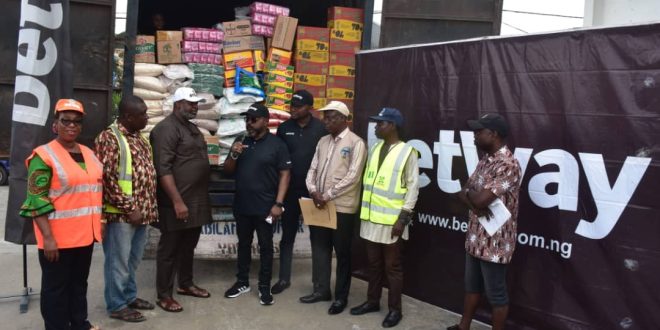 Betway donates relief materials worth Millions of Naira to NEMA for Bayelsa flood victims