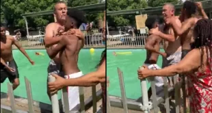 Black teens assaulted by white men for swimming in a pool
