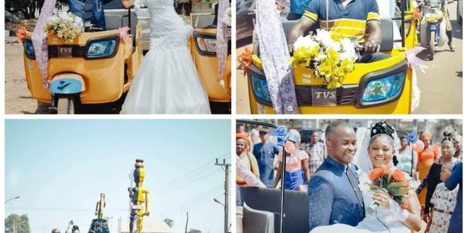 Enugu Legislative leader and his wife arrive at their wedding reception in Keke (photos)