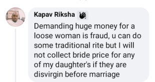 I will not collect bride price for my daughters if they are disvirgined before marriage - Nigerian man says