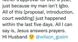 "Jesus answers prayers" Woman celebrates as she weds her man after her father was reluctant to approve because he's not Igbo