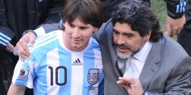 Maradona is watching us from heaven and pushing us - Lionel Messi